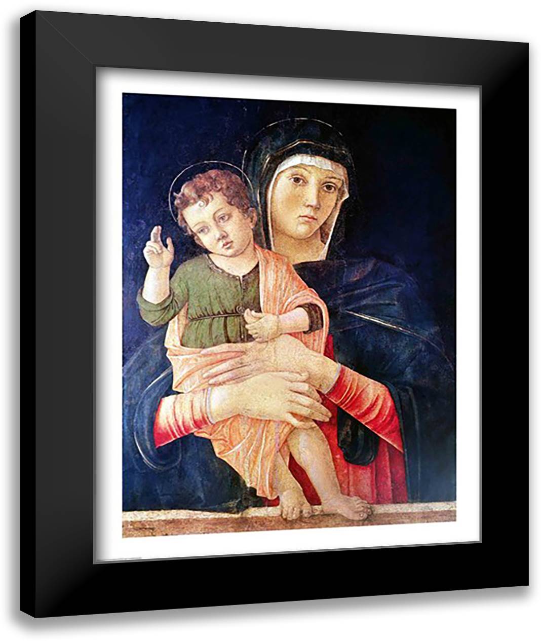 The Virgin and Child Blessing 22x28 Black Modern Wood Framed Art Print Poster by Bellini, Giovanni