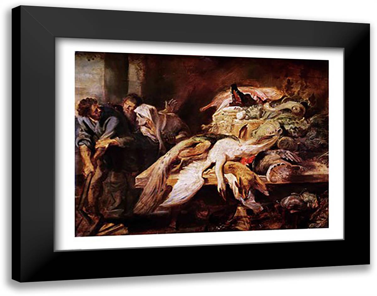The Recognition of Philopoemen 28x22 Black Modern Wood Framed Art Print Poster by Rubens, Peter Paul