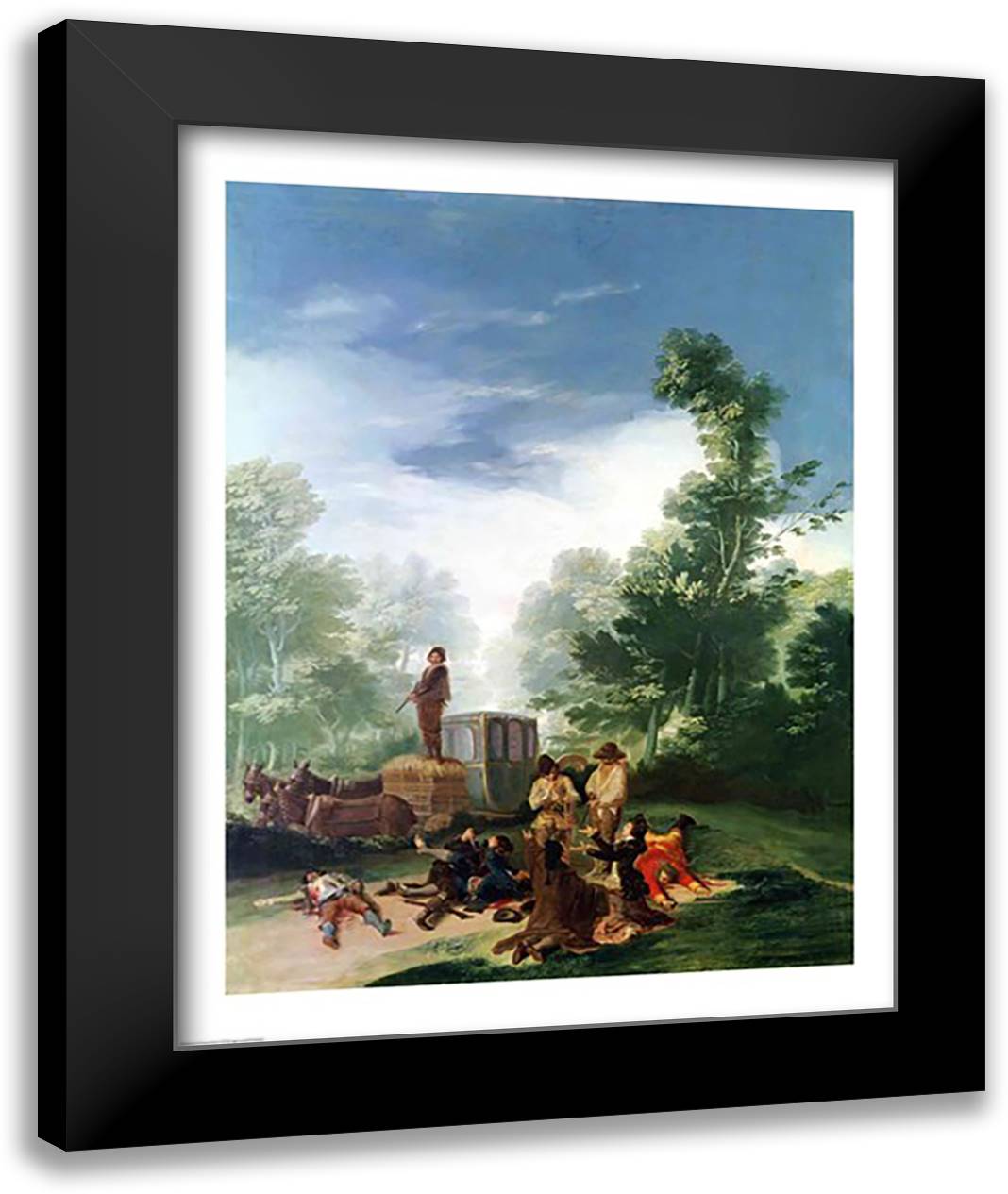 Attack on a Coach, 1787 22x28 Black Modern Wood Framed Art Print Poster by Goya, Francisco De