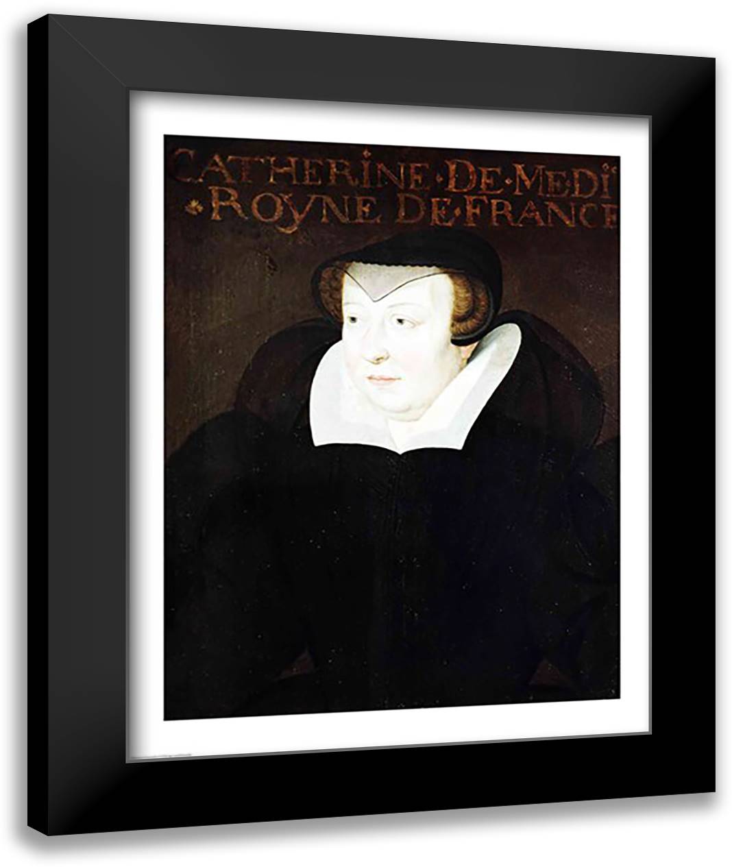 Catherine de Medici 22x28 Black Modern Wood Framed Art Print Poster by Clouet, Francois