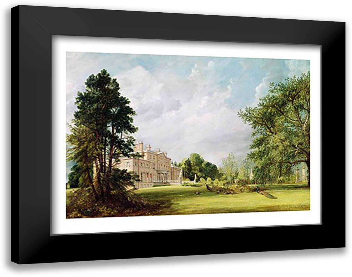Malvern Hall, Warwickshire, 1821 28x22 Black Modern Wood Framed Art Print Poster by Constable, John