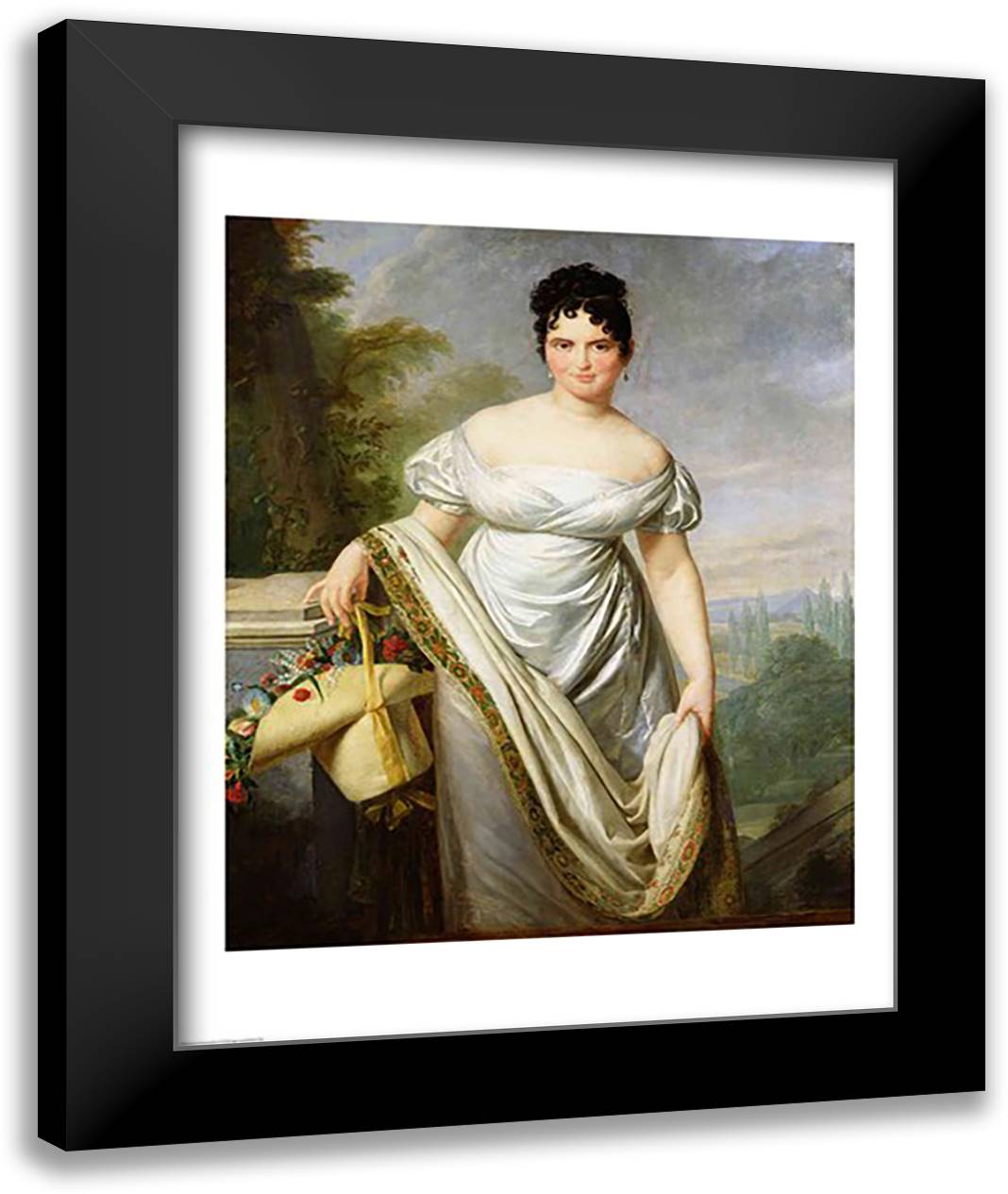 Madame Tallien 22x28 Black Modern Wood Framed Art Print Poster by David, Jacques-Louis