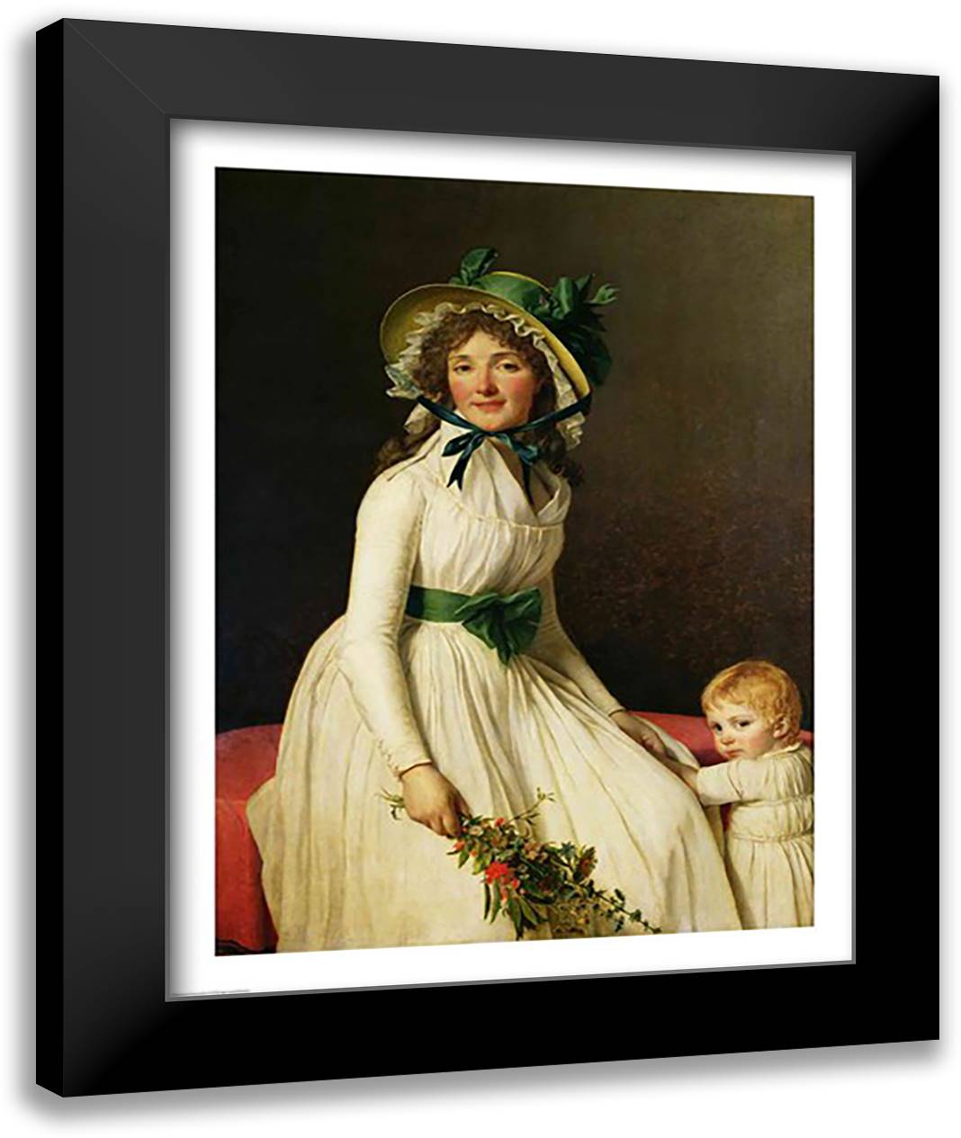 Madame Pierre Seriziat with her Son 22x28 Black Modern Wood Framed Art Print Poster by David, Jacques-Louis