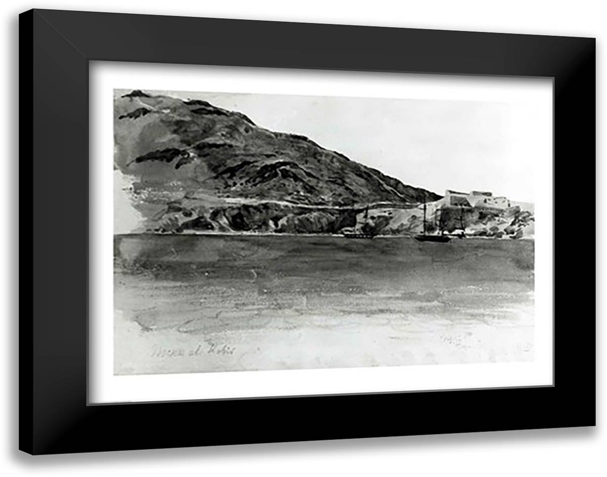 Mers El-Kebir, Algeria 28x22 Black Modern Wood Framed Art Print Poster by Delacroix, Eugene