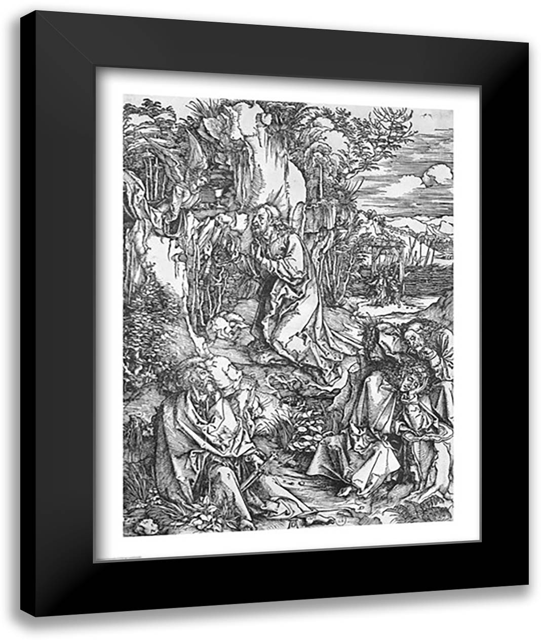 Jesus Christ on the Mount of Olives 22x28 Black Modern Wood Framed Art Print Poster by Durer, Albrecht