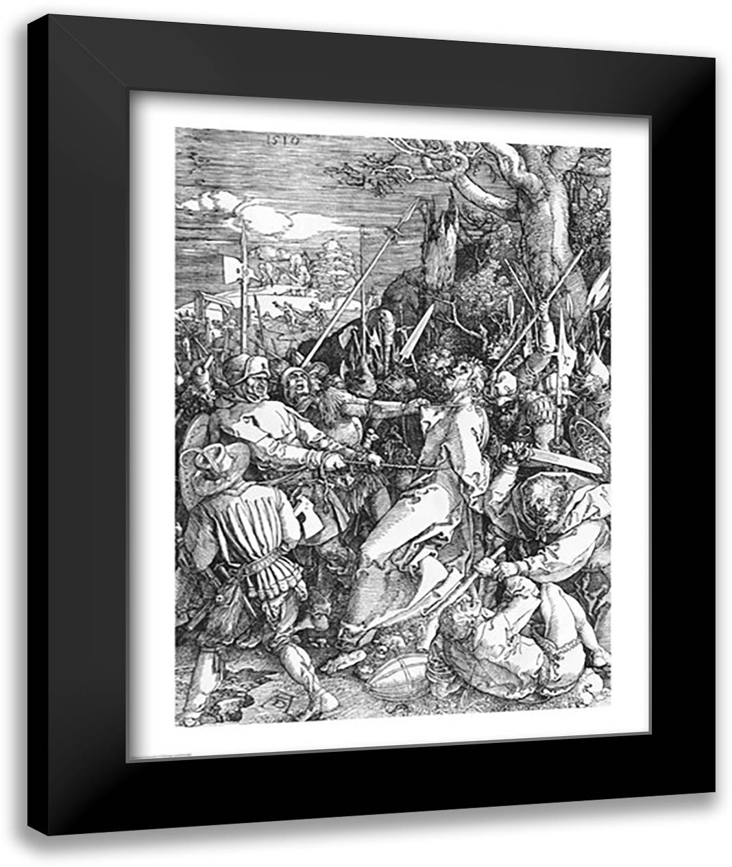 The Arrest of Jesus Christ, 1510 22x28 Black Modern Wood Framed Art Print Poster by Durer, Albrecht