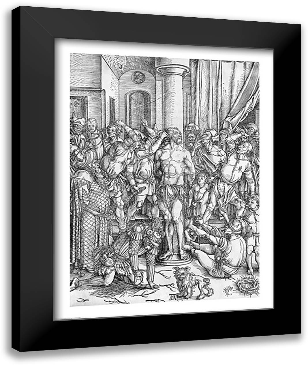 The Flagellation of Jesus Christ 22x28 Black Modern Wood Framed Art Print Poster by Durer, Albrecht