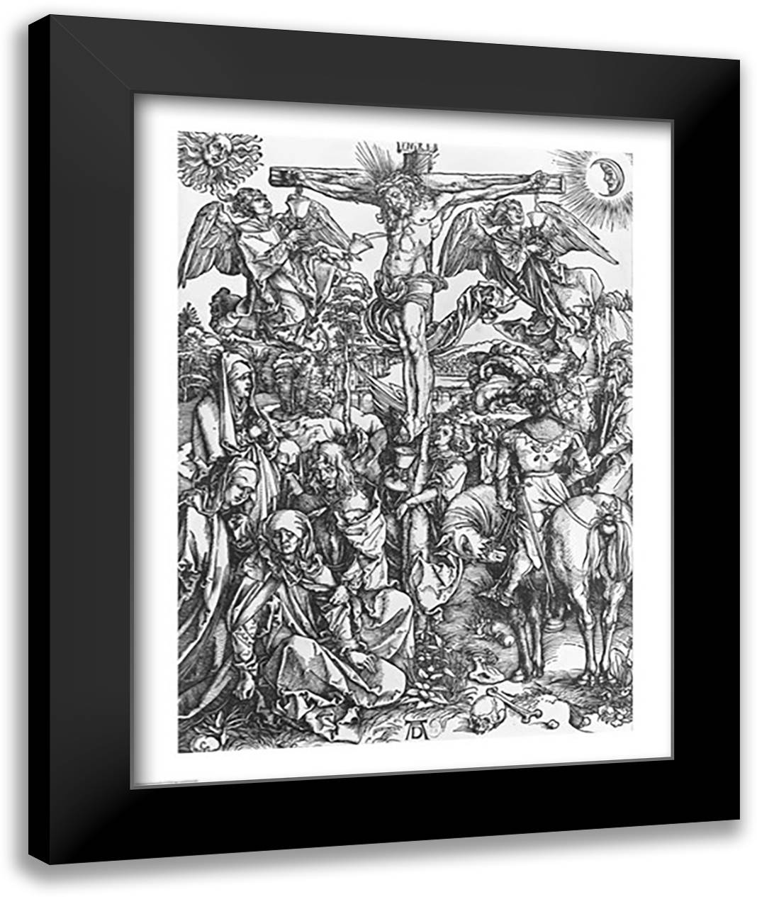Christ on the cross 22x28 Black Modern Wood Framed Art Print Poster by Durer, Albrecht