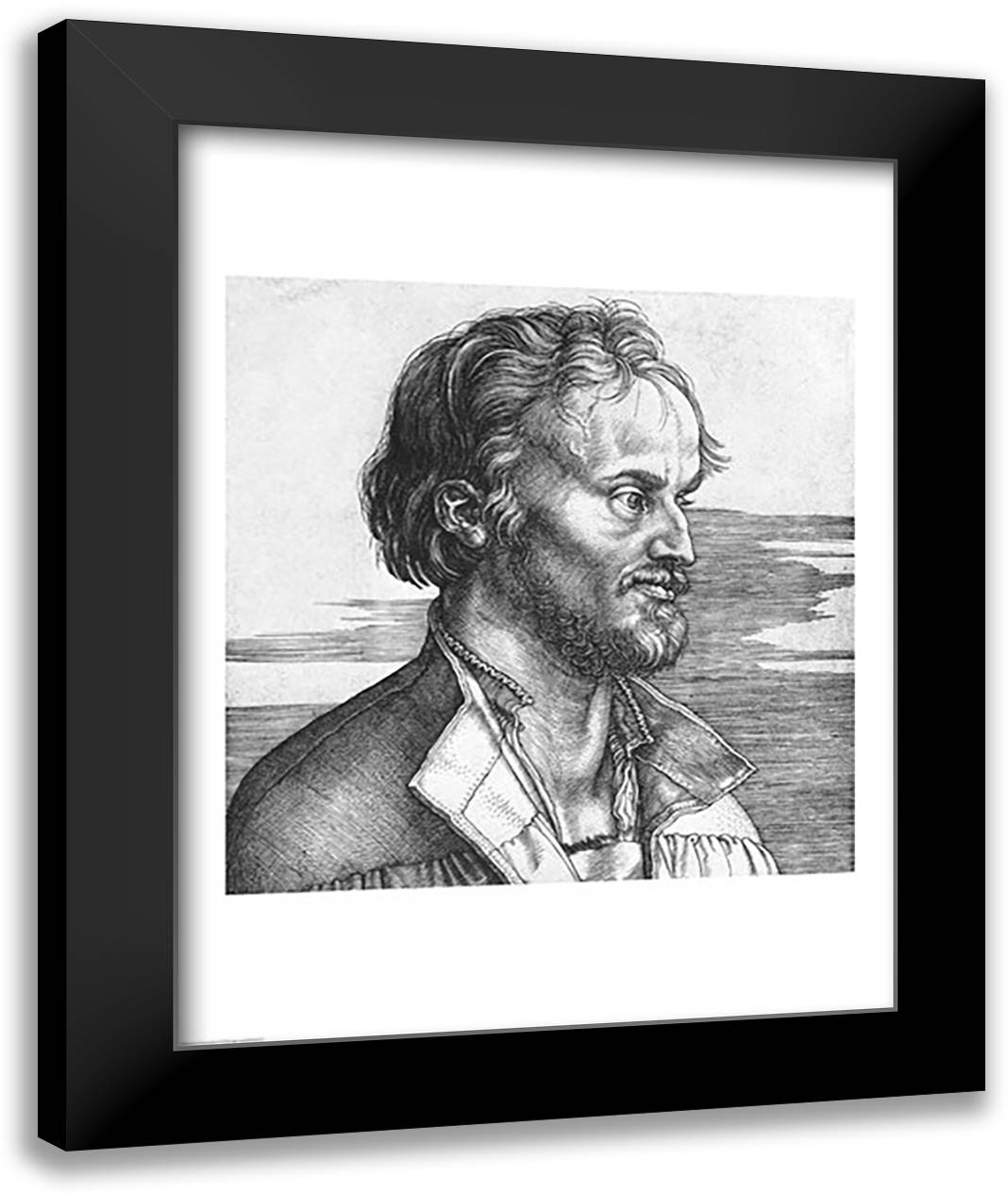 Portrait of Philipp Melanchthon, 1526 22x28 Black Modern Wood Framed Art Print Poster by Durer, Albrecht