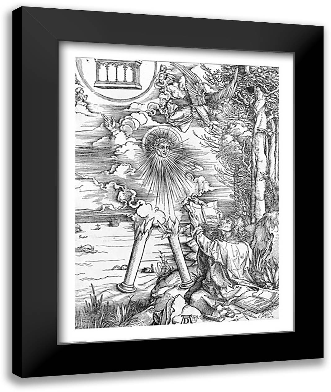Scene from the Apocalypse, St. John devouring the Book 22x28 Black Modern Wood Framed Art Print Poster by Durer, Albrecht