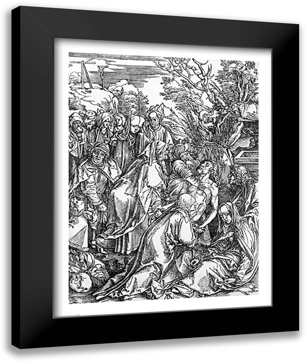 The entombment of Christ, from 'The Great Passion' 22x28 Black Modern Wood Framed Art Print Poster by Durer, Albrecht