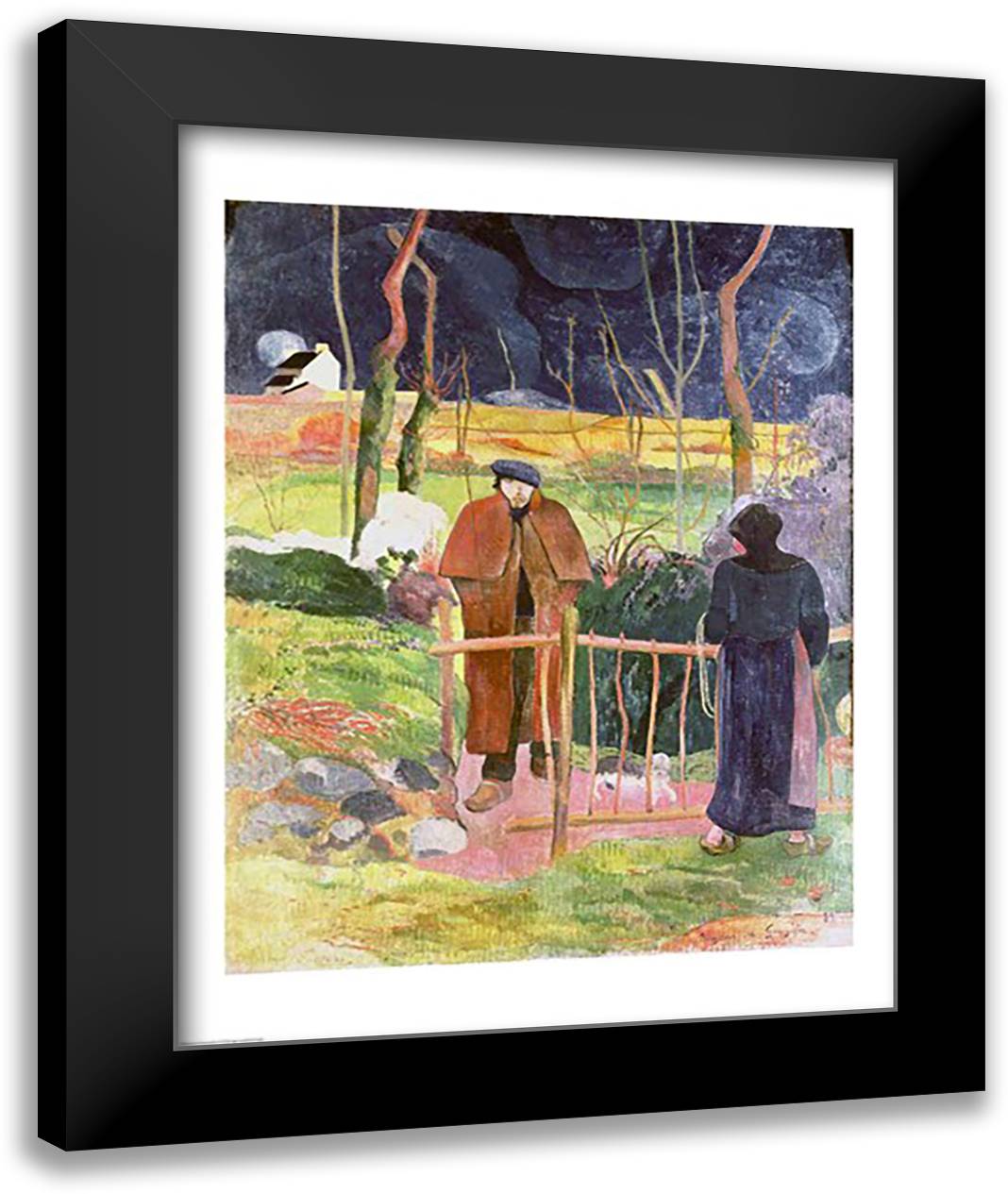 Bonjour, Monsieur Gauguin, 1889 22x28 Black Modern Wood Framed Art Print Poster by Gauguin, Paul