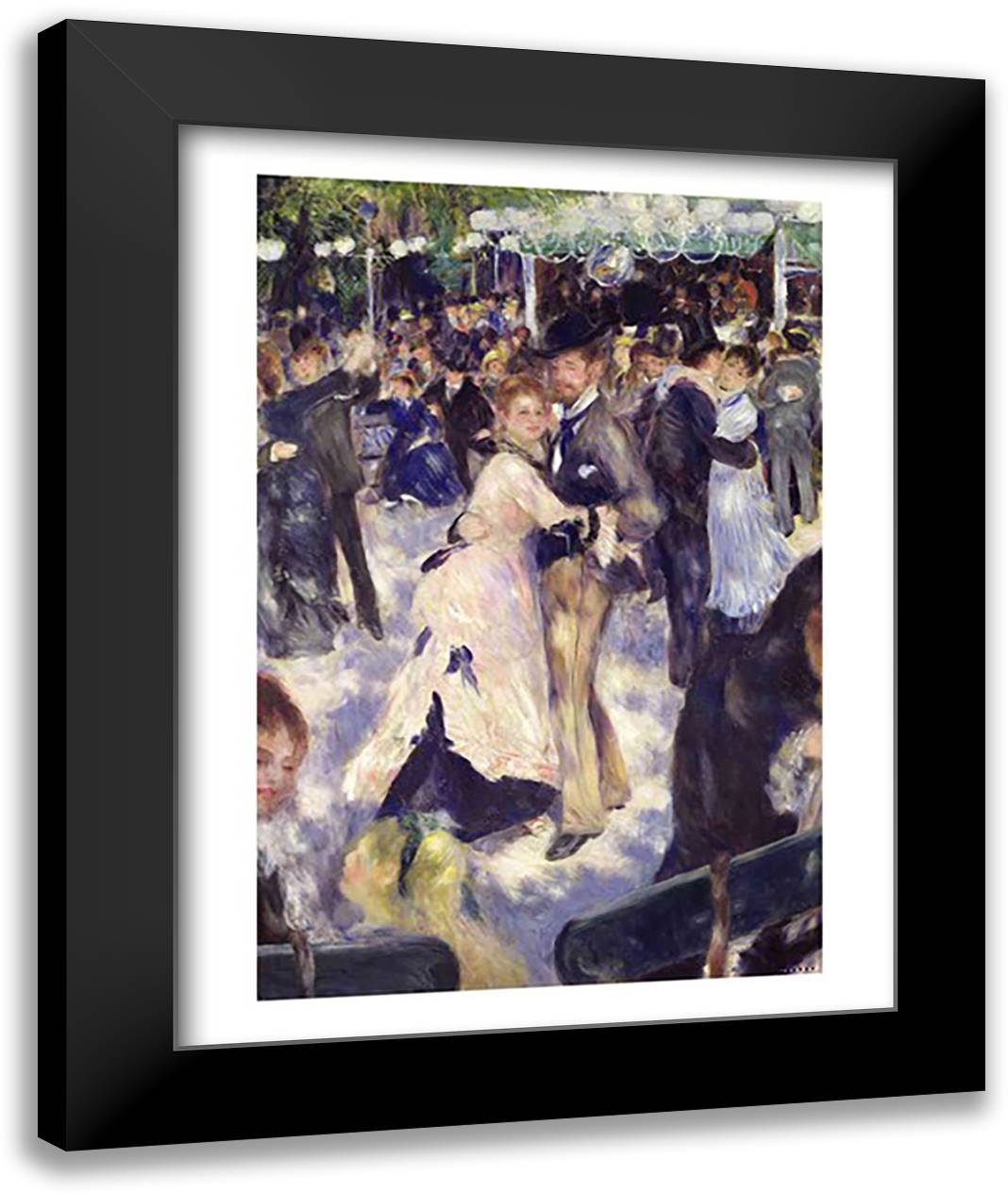 Le Moulin de la Galette 22x28 Black Modern Wood Framed Art Print Poster by Renoir, Pierre-Auguste