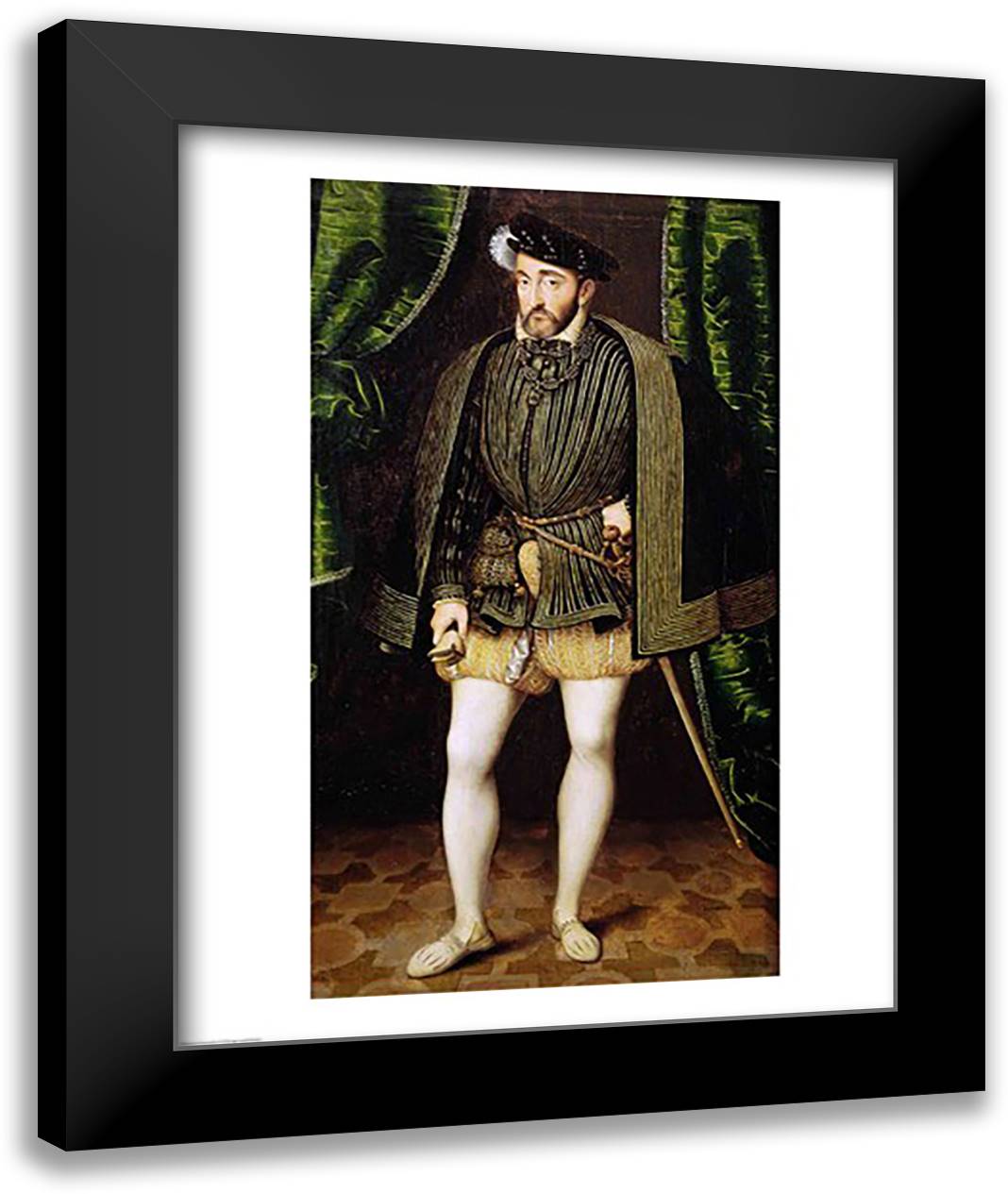 Portrait of Henri II 22x28 Black Modern Wood Framed Art Print Poster by Clouet, Francois