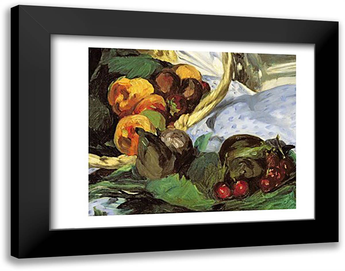 Dejeuner sur l'Herbe, 1863, detail 28x22 Black Modern Wood Framed Art Print Poster by Manet, Edouard