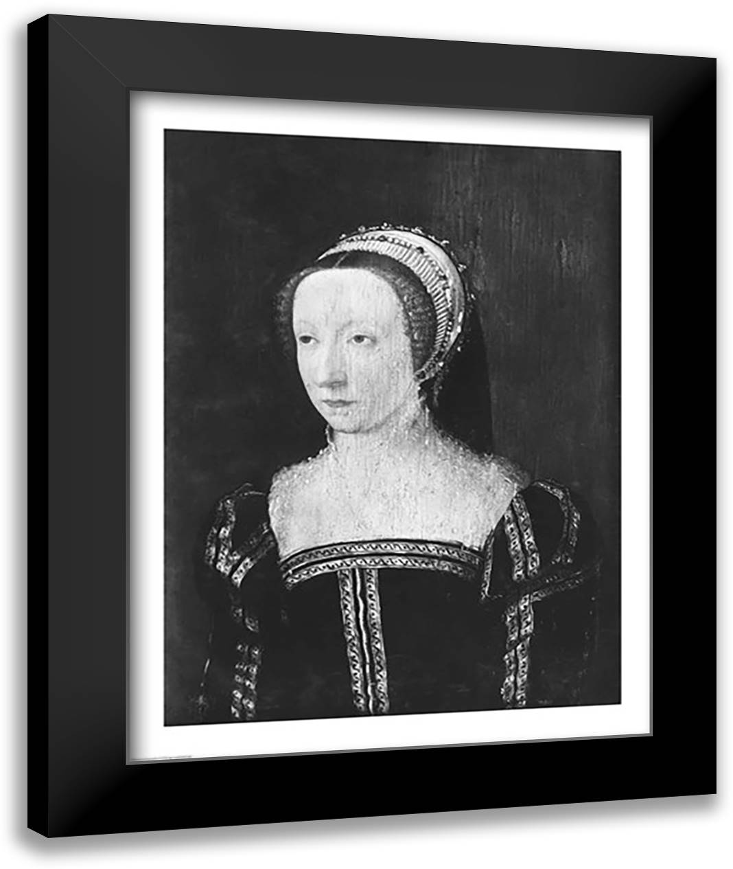 Princess of Conde, 1550 22x28 Black Modern Wood Framed Art Print Poster by Clouet, Francois