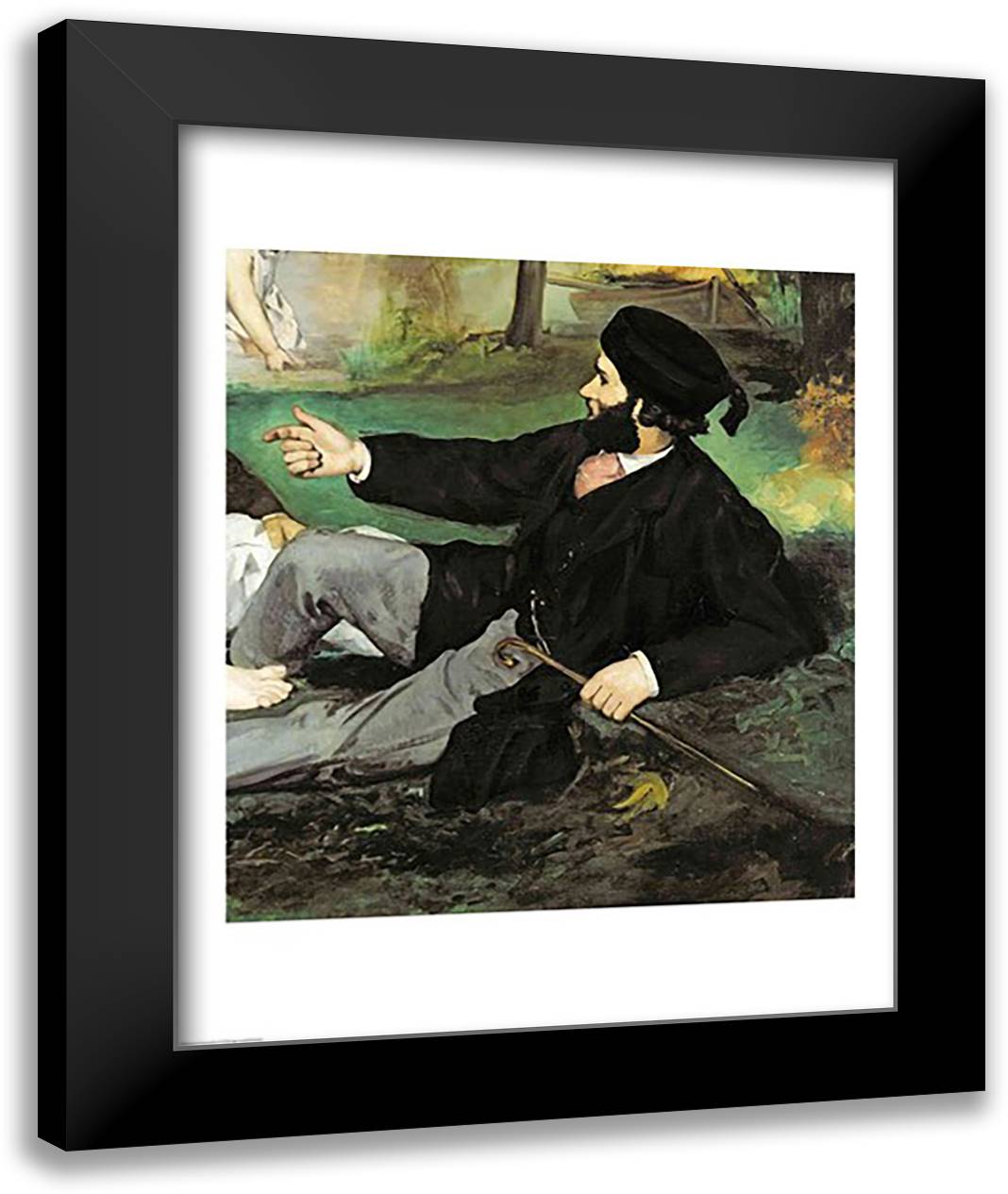 Dejeuner sur l'Herbe, 1863, detail 22x28 Black Modern Wood Framed Art Print Poster by Manet, Edouard