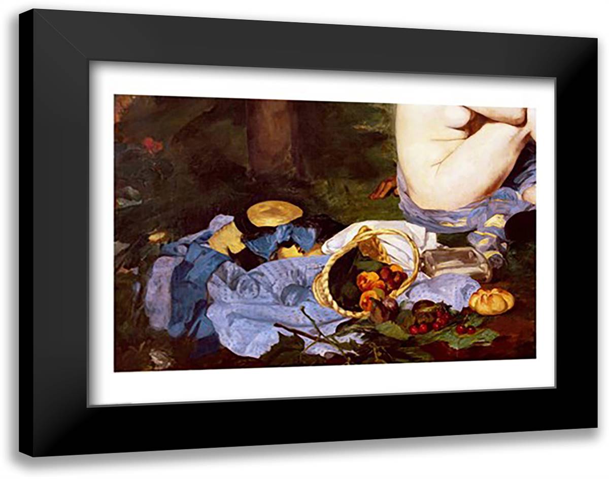 Dejeuner sur l'Herbe, 1863, detail 28x22 Black Modern Wood Framed Art Print Poster by Manet, Edouard