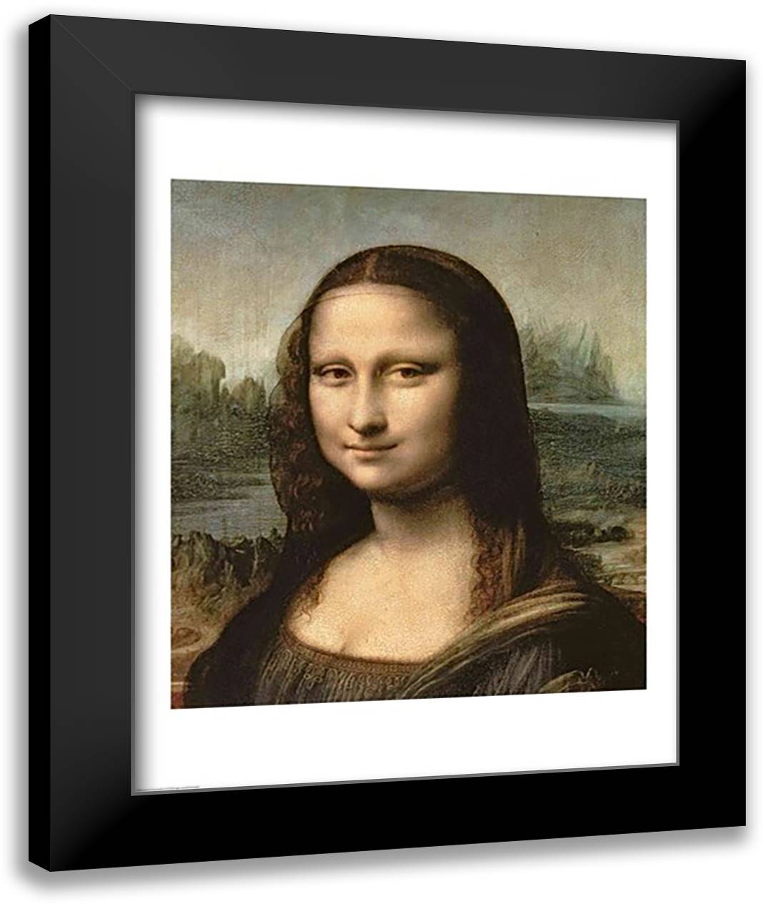 Mona Lisa 22x28 Black Modern Wood Framed Art Print Poster by da Vinci, Leonardo