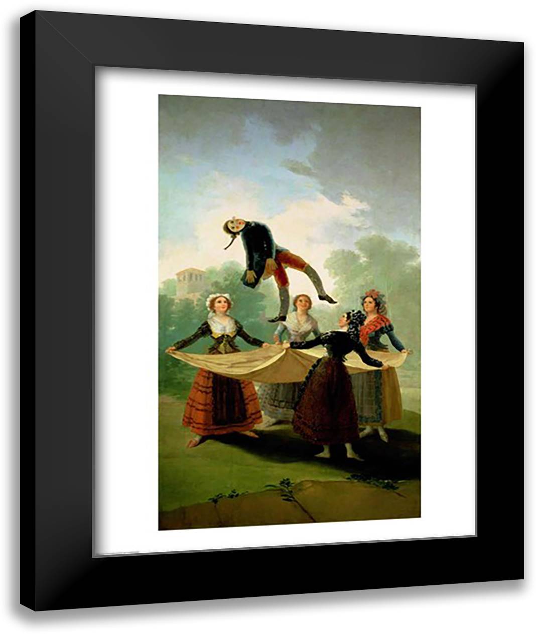 The Puppet 22x28 Black Modern Wood Framed Art Print Poster by Goya, Francisco De