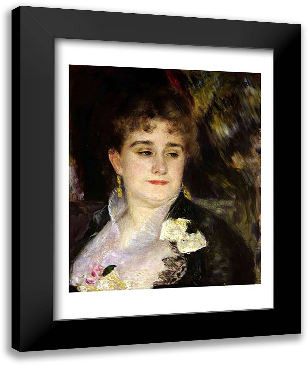 Madame Georges Charpentier 22x28 Black Modern Wood Framed Art Print Poster by Renoir, Pierre-Auguste