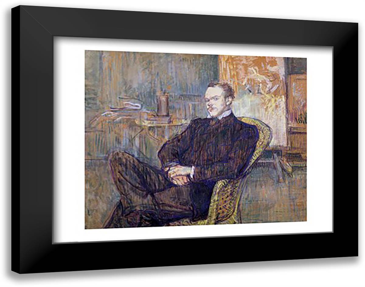 Paul Leclercq 28x22 Black Modern Wood Framed Art Print Poster by Toulouse-Lautrec, Henri de