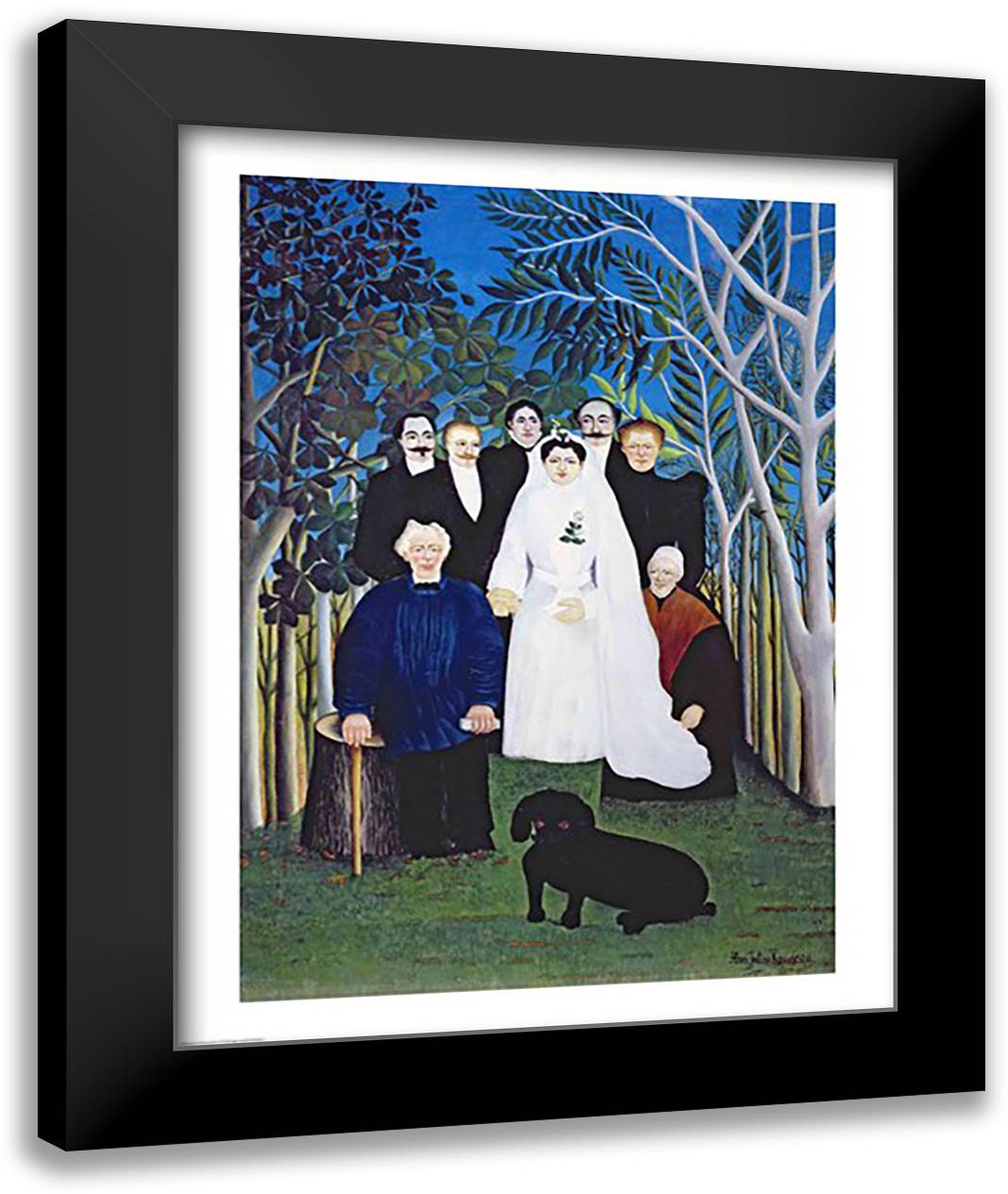 The wedding party 22x28 Black Modern Wood Framed Art Print Poster by Rousseau, Henri