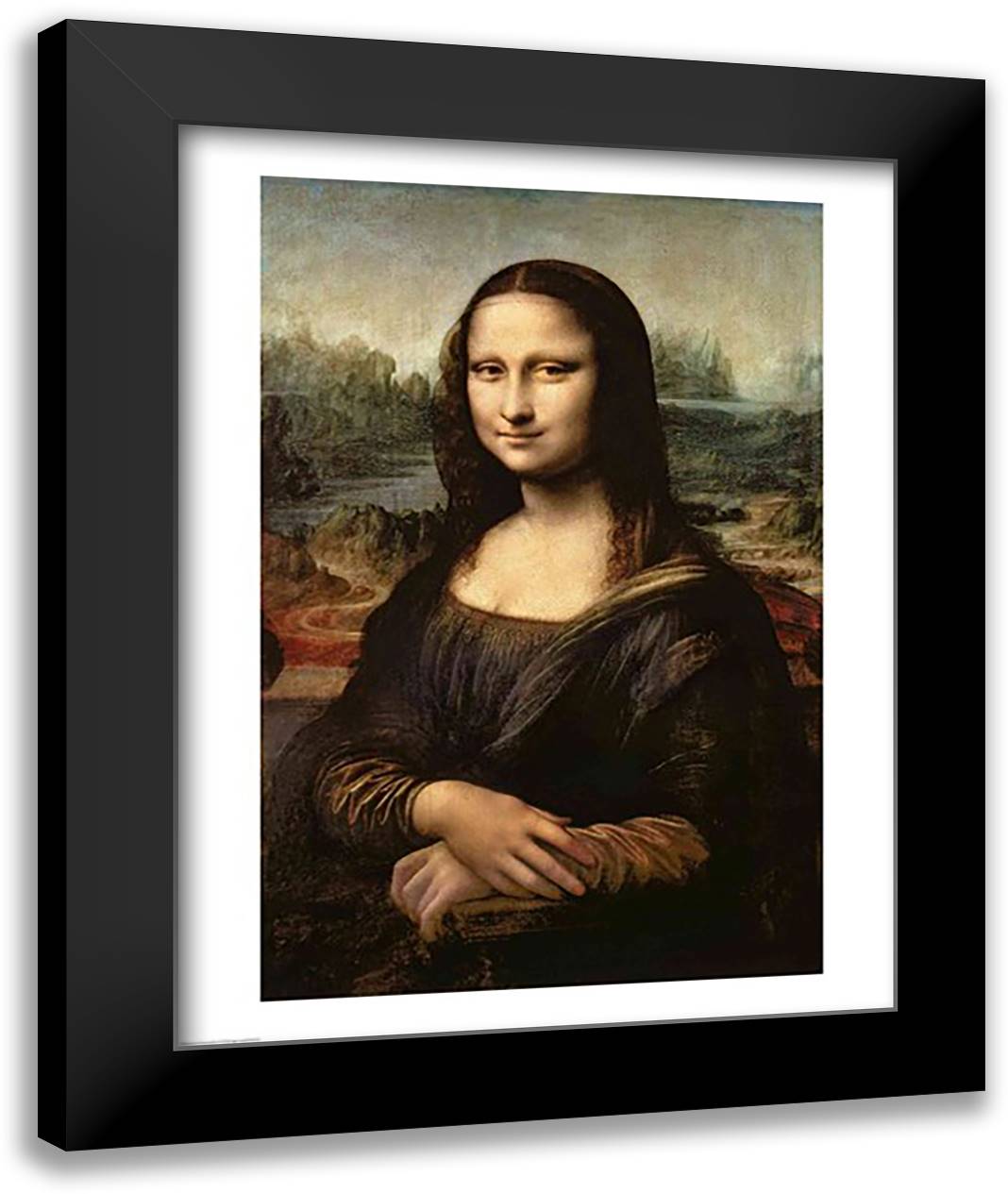 Mona Lisa, c.1503-6 22x28 Black Modern Wood Framed Art Print Poster by da Vinci, Leonardo