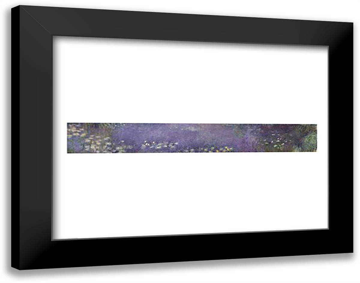 Waterlilies: Morning, 1914-18 28x22 Black Modern Wood Framed Art Print Poster by Monet, Claude