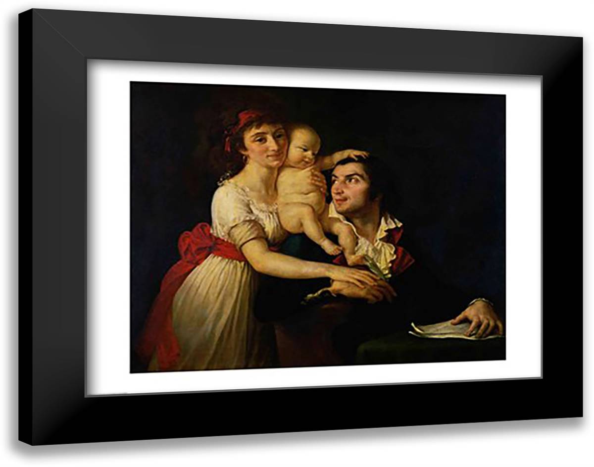 Camille Desmoulins 28x22 Black Modern Wood Framed Art Print Poster by David, Jacques-Louis