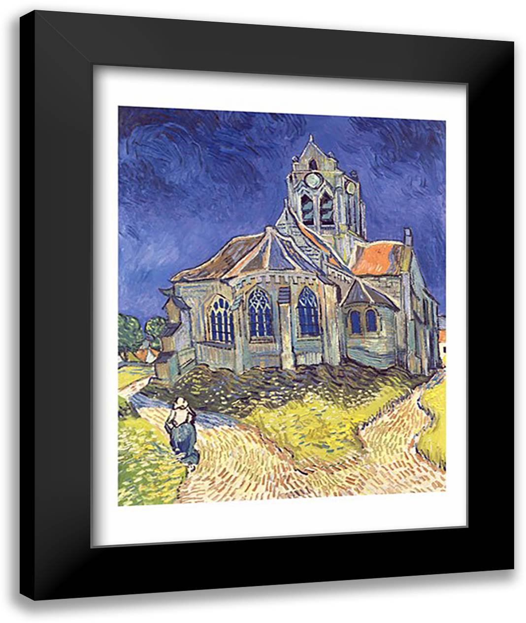The Church at Auvers-sur-Oise, 1890 22x28 Black Modern Wood Framed Art Print Poster by Van Gogh, Vincent