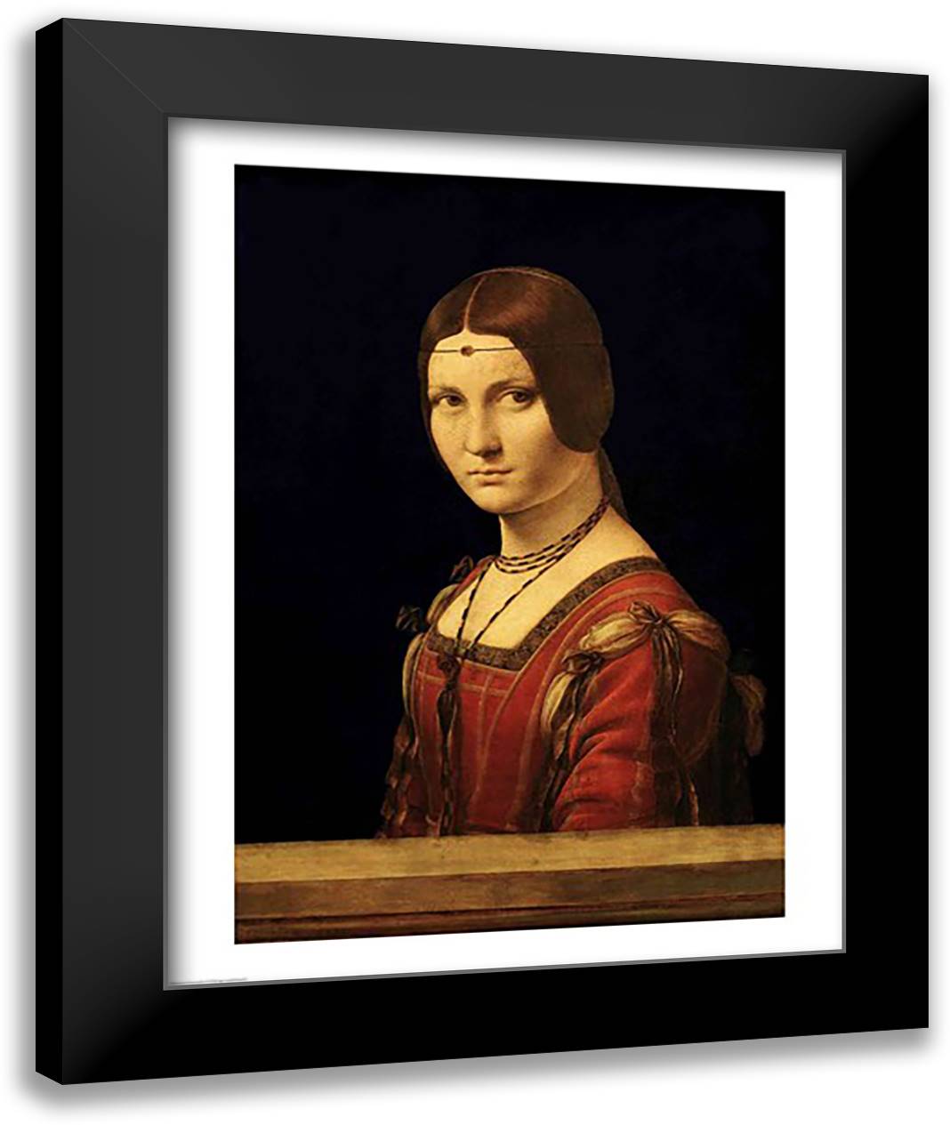 Portrait of a Lady from the Court of Milan 22x28 Black Modern Wood Framed Art Print Poster by da Vinci, Leonardo
