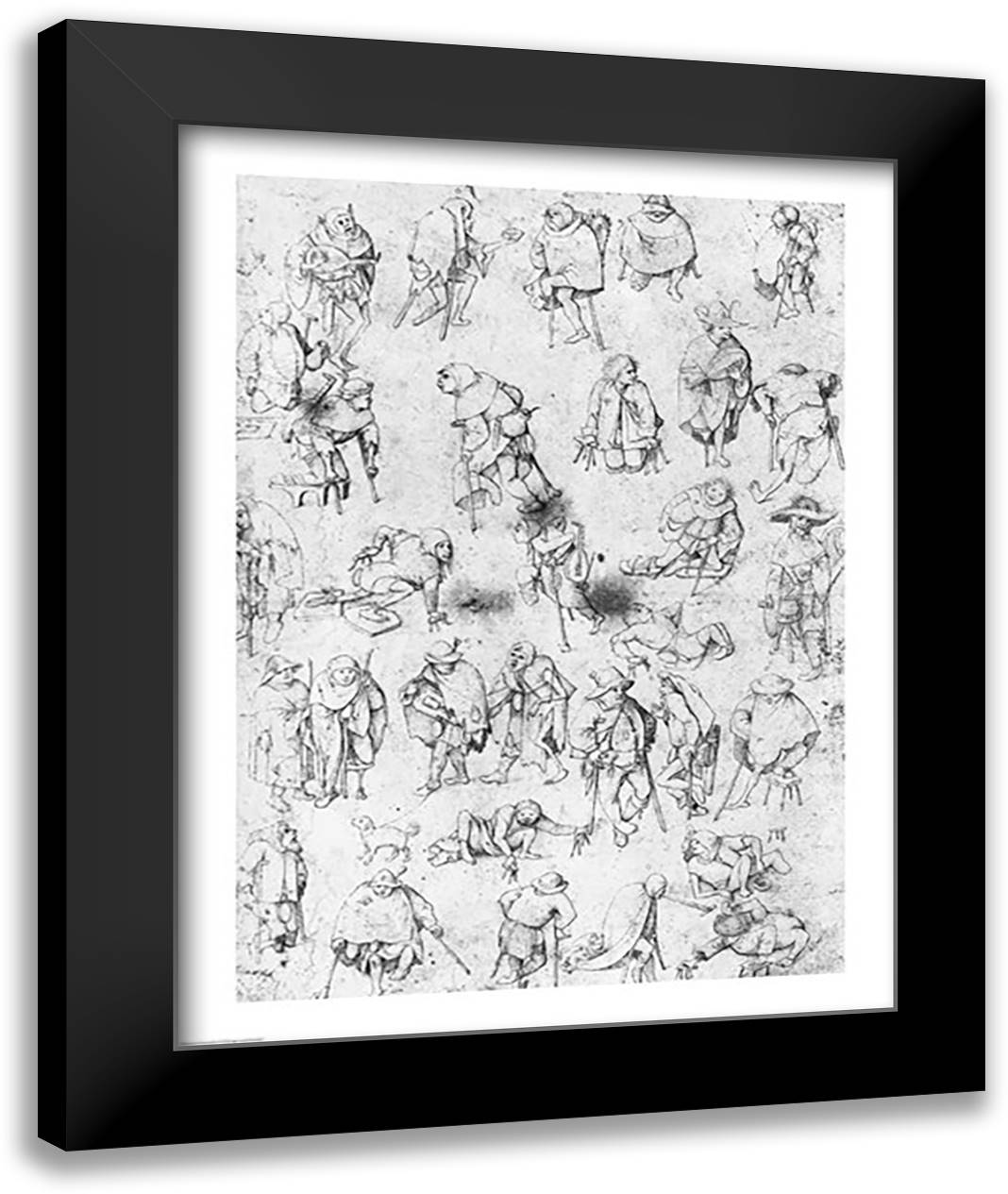 Beggars 22x28 Black Modern Wood Framed Art Print Poster by Bosch, Hieronymus