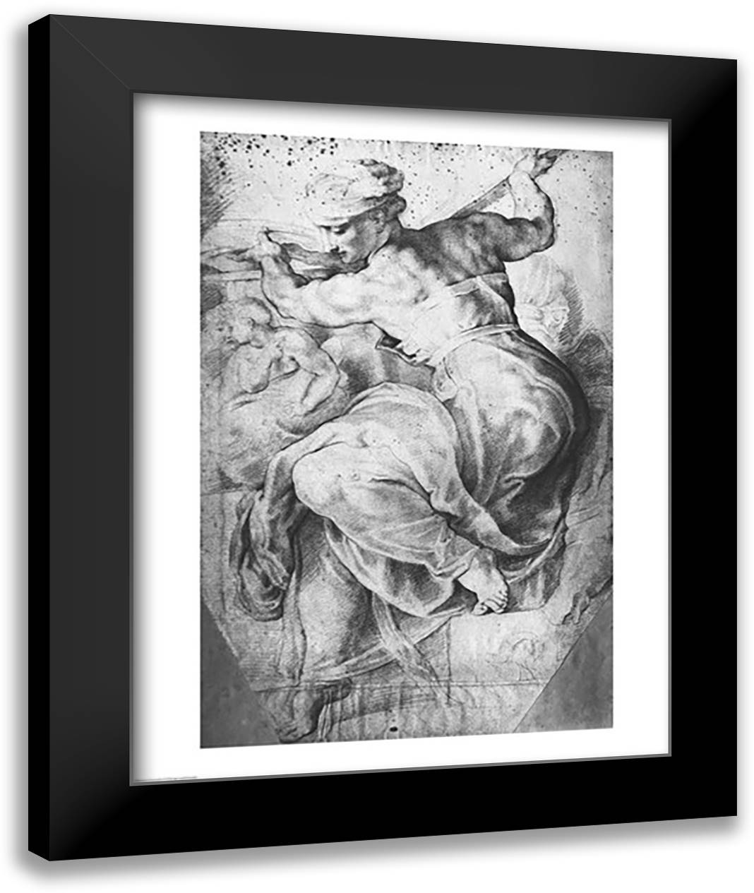 The Libyan Sibyl, after Michangelo Buonarroti 22x28 Black Modern Wood Framed Art Print Poster by Rubens, Peter Paul