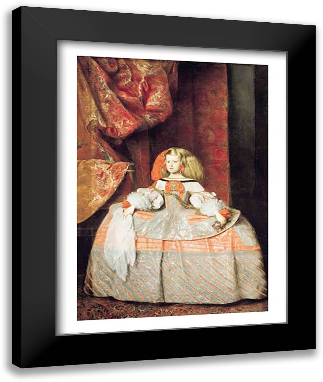 The Infanta Maria Marguerita 22x28 Black Modern Wood Framed Art Print Poster by Velazquez, Diego