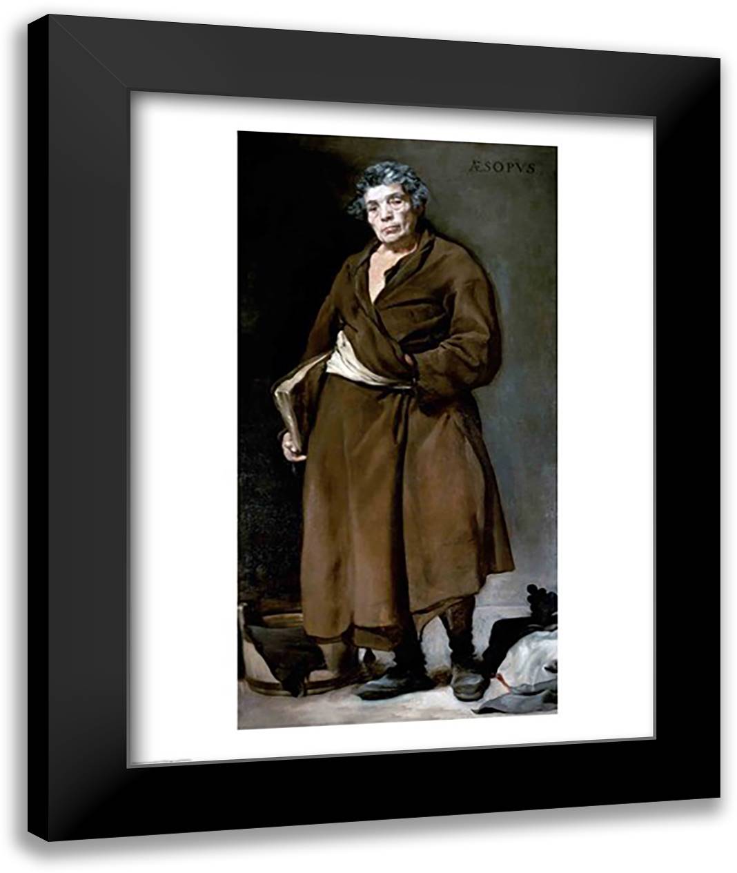 Aesop, 1640 22x28 Black Modern Wood Framed Art Print Poster by Velazquez, Diego