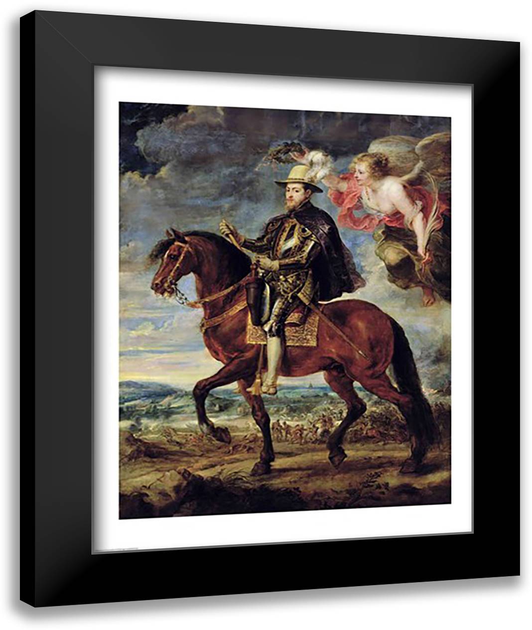 Philip II 22x28 Black Modern Wood Framed Art Print Poster by Rubens, Peter Paul