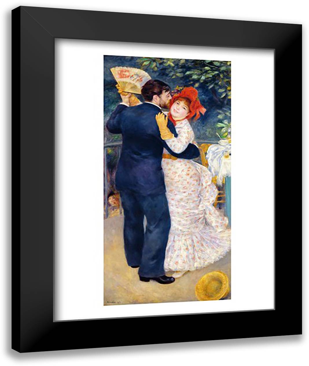 A Dance in the Country, 1883 22x28 Black Modern Wood Framed Art Print Poster by Renoir, Pierre-Auguste