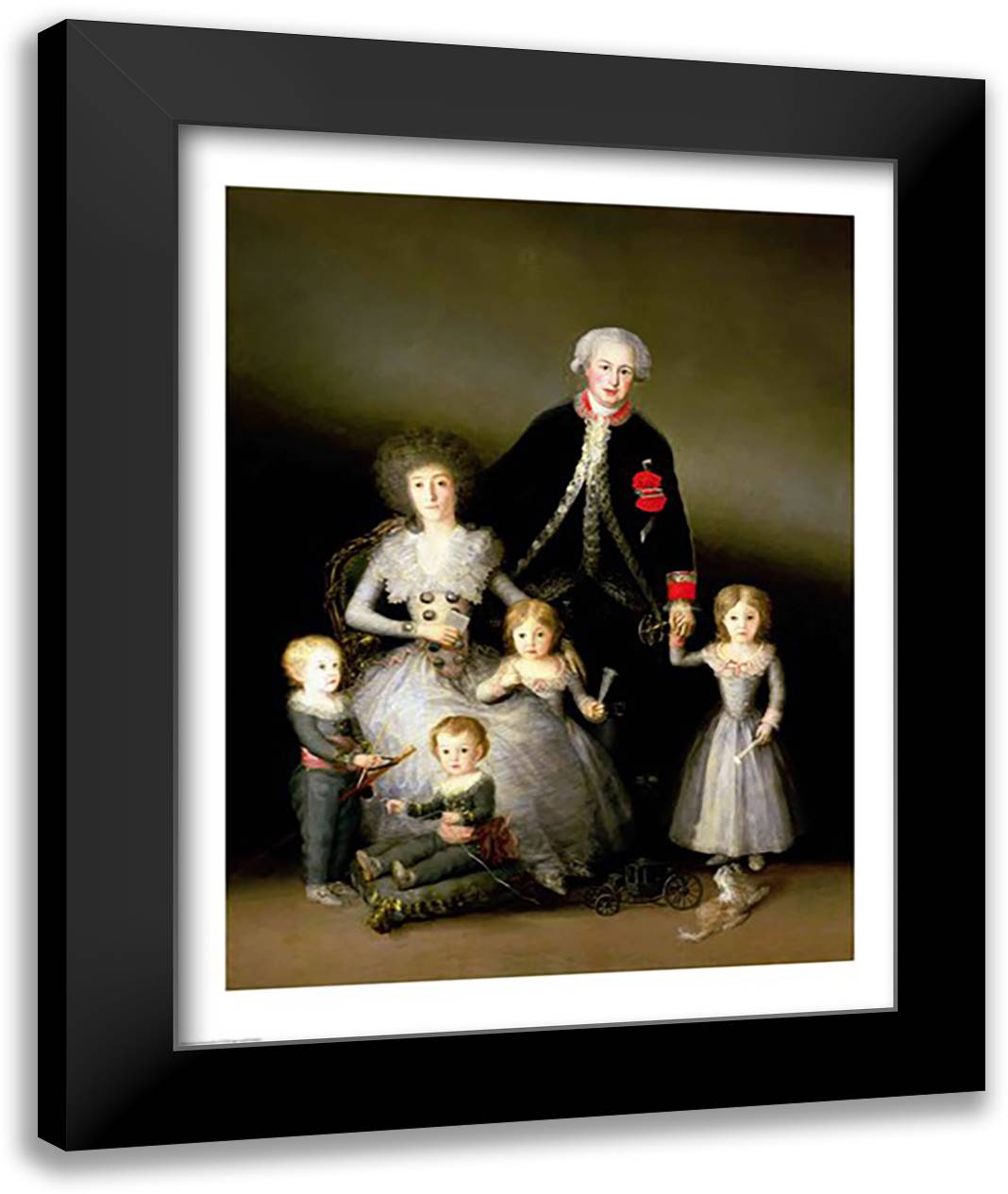 The Duke of Osuna and his Family, 1788 22x28 Black Modern Wood Framed Art Print Poster by Goya, Francisco De