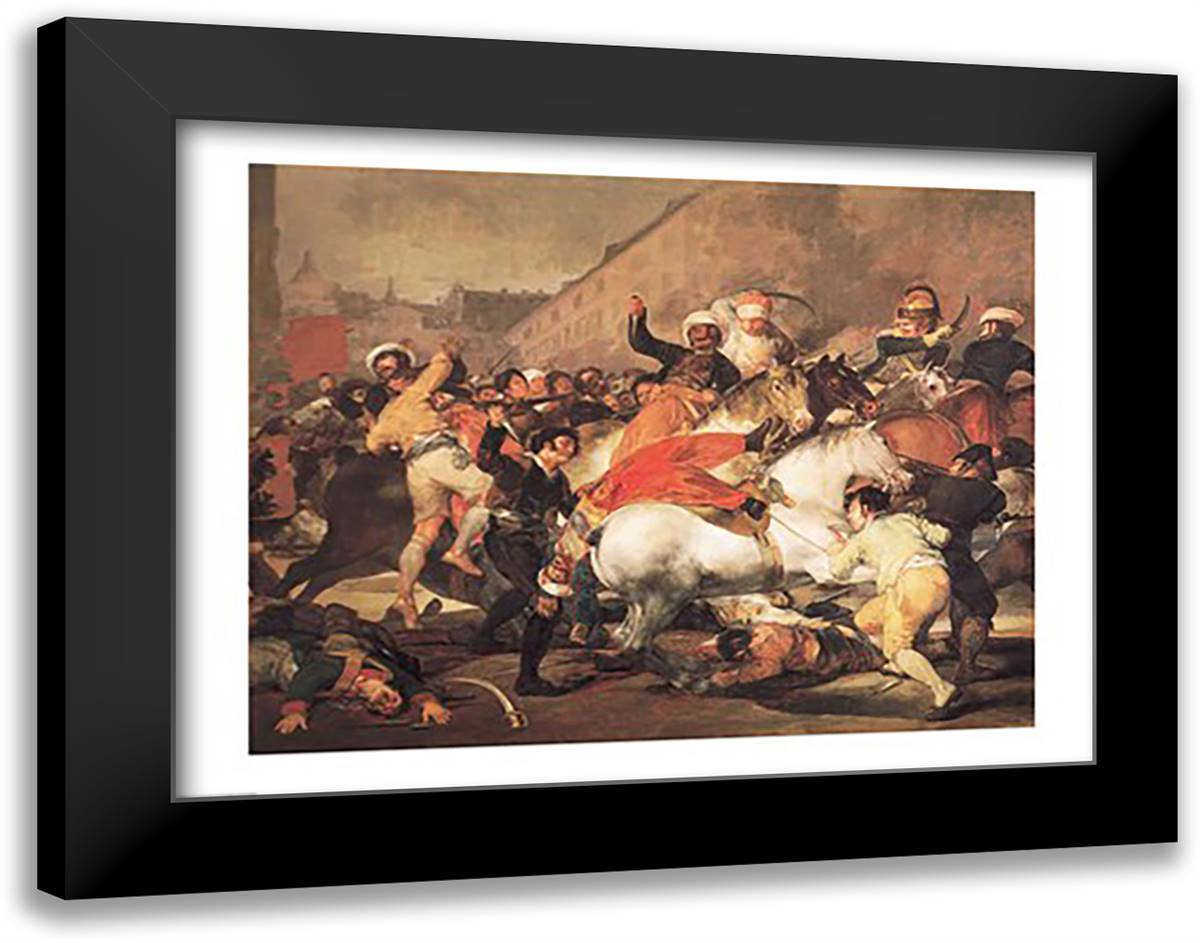 The Second of May, 1808 28x22 Black Modern Wood Framed Art Print Poster by Goya, Francisco De