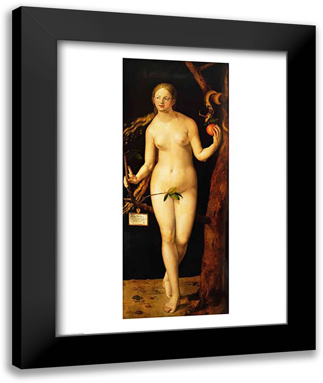 Eve, 1507 22x28 Black Modern Wood Framed Art Print Poster by Durer, Albrecht
