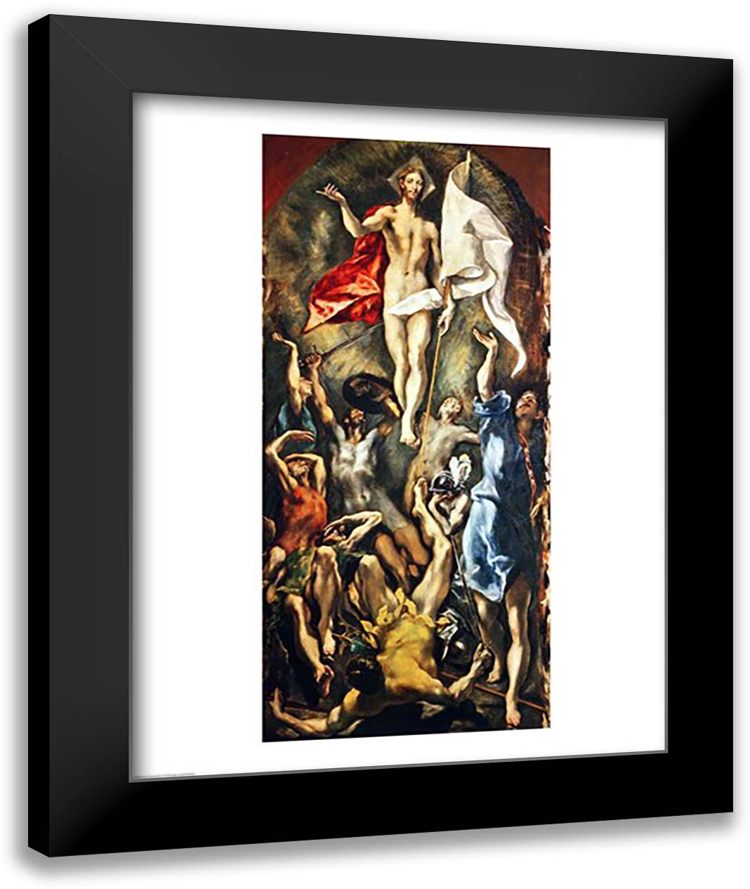 The Resurrection 22x28 Black Modern Wood Framed Art Print Poster by El Greco