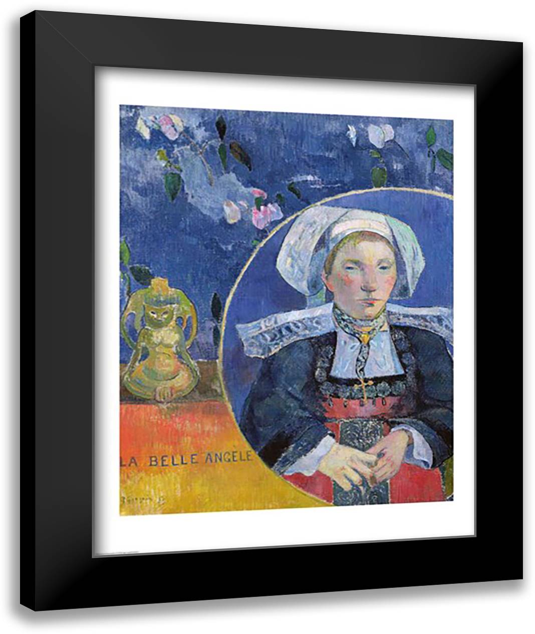 The Beautiful Angel 22x28 Black Modern Wood Framed Art Print Poster by Gauguin, Paul