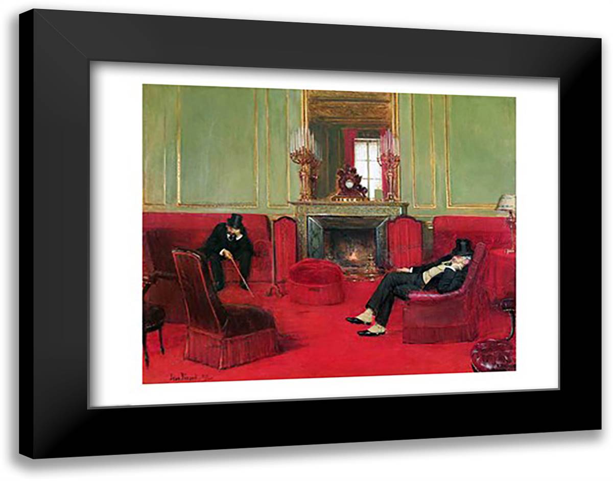 The Club, 1911 28x22 Black Modern Wood Framed Art Print Poster by Beraud, Jean