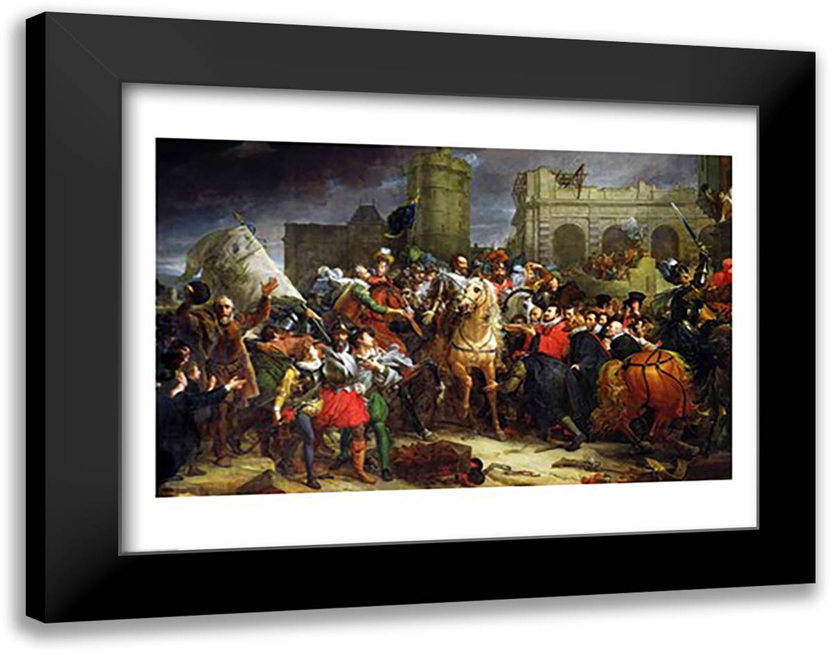 The Entry of Henri IV 28x22 Black Modern Wood Framed Art Print Poster by Gerard, Francois