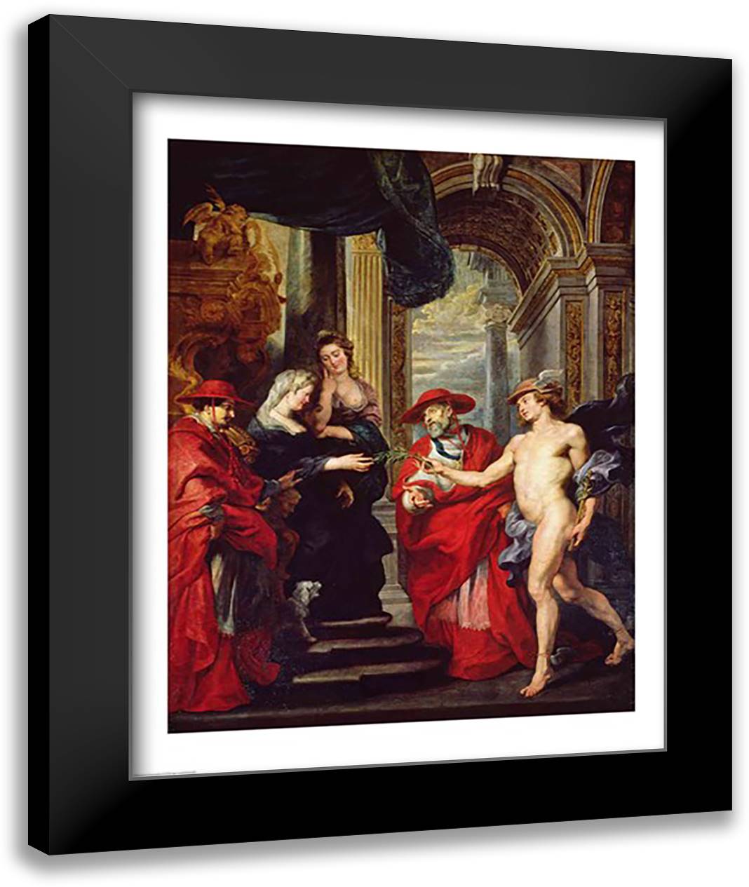 The Medici Cycle: The Treaty of Angouleme 30 April 1619 22x28 Black Modern Wood Framed Art Print Poster by Rubens, Peter Paul