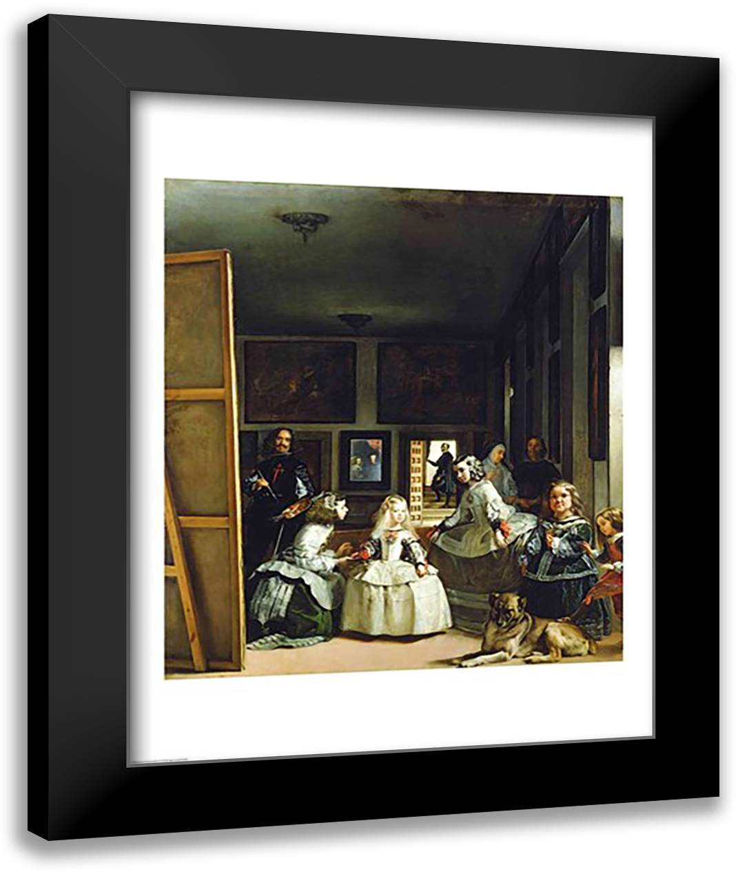 Las Meninas 22x28 Black Modern Wood Framed Art Print Poster by Velazquez, Diego