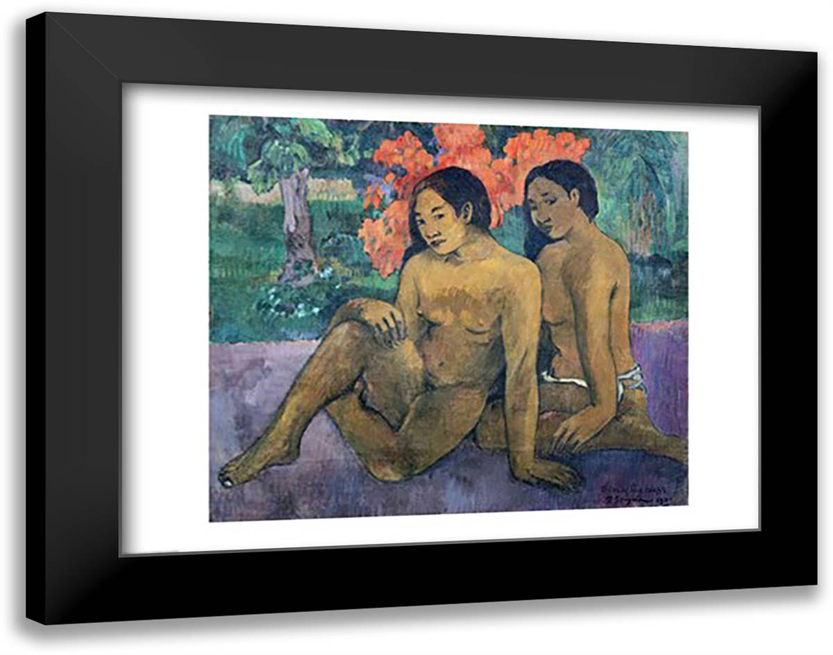 And the Gold of their Bodies, 1901 28x22 Black Modern Wood Framed Art Print Poster by Gauguin, Paul