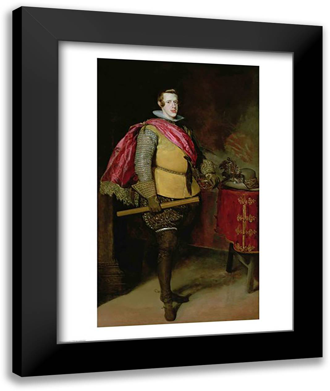 Portrait of Philip IV of Spain 22x28 Black Modern Wood Framed Art Print Poster by Velazquez, Diego