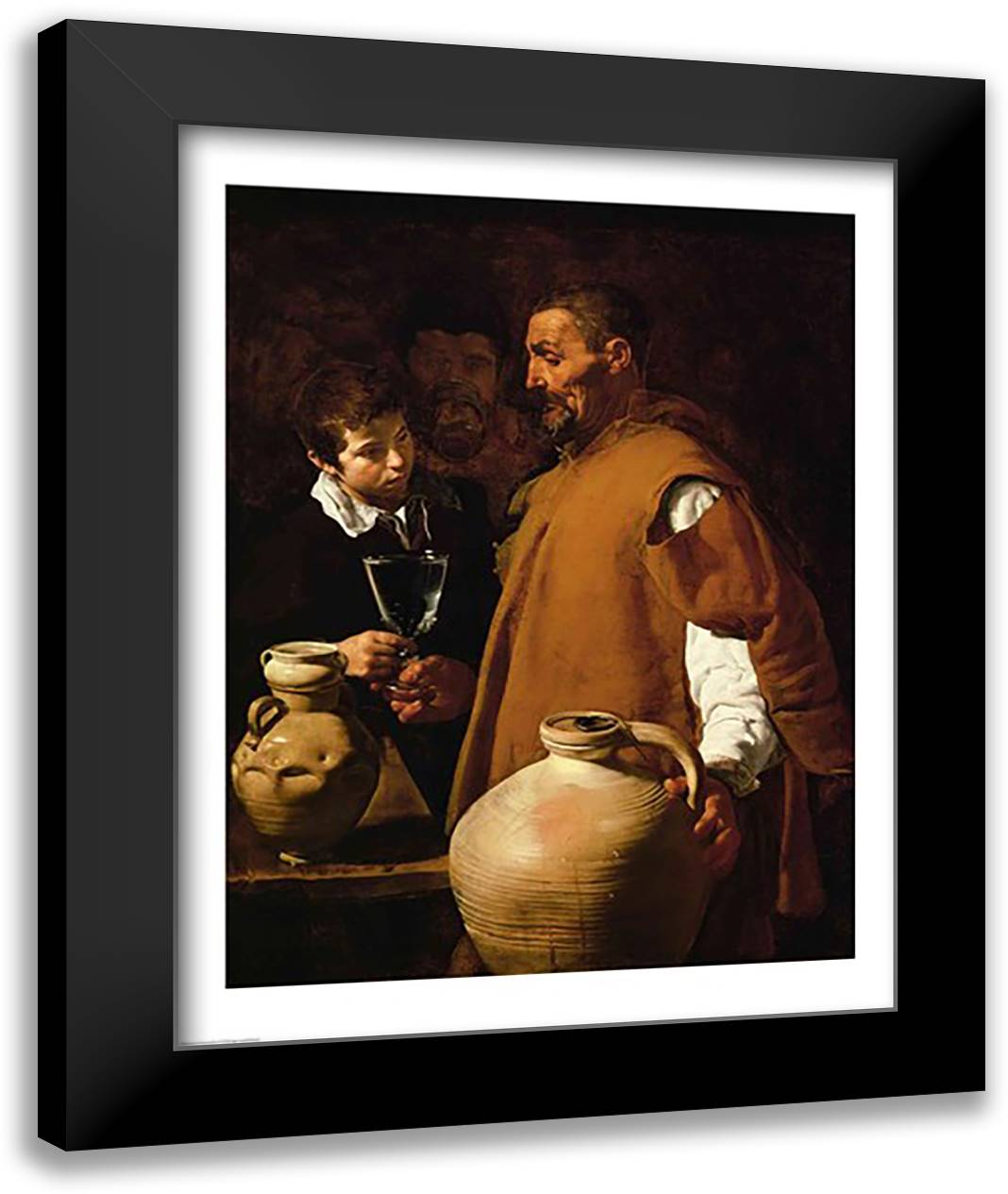 Waterseller of Seville, c.1620 22x28 Black Modern Wood Framed Art Print Poster by Velazquez, Diego